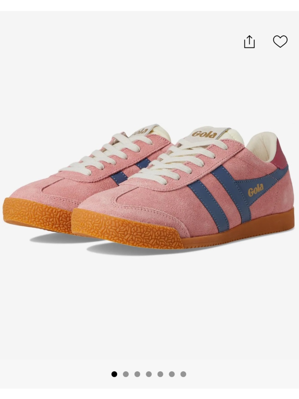 Gola Elan Women's Pink Suede Sneakers in Coral Pink, Moonlight & Raspberry 8.5